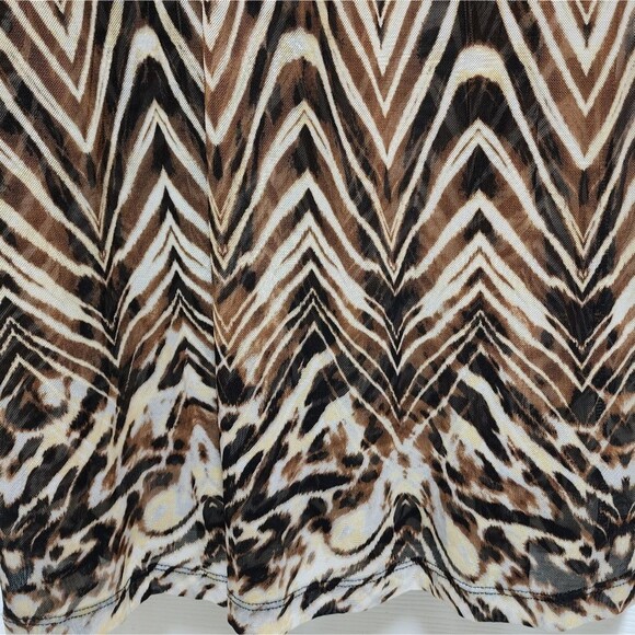 ECI Dress Size Large Animal Print Maxi Blouson Stretch Waist Sheer Lined Flowy - Picture 8 of 11